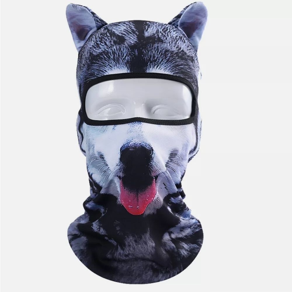 Breathable 3D Animal Printing Balaclava Cycling Hat Dog Cat Ears Full Face Mask